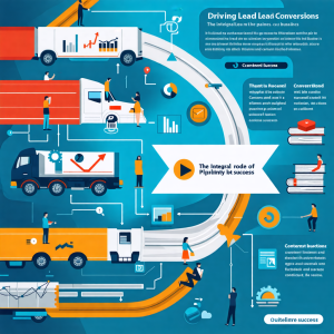 Diagram illustrating the role of content pipelines in driving lead conversions for business success.